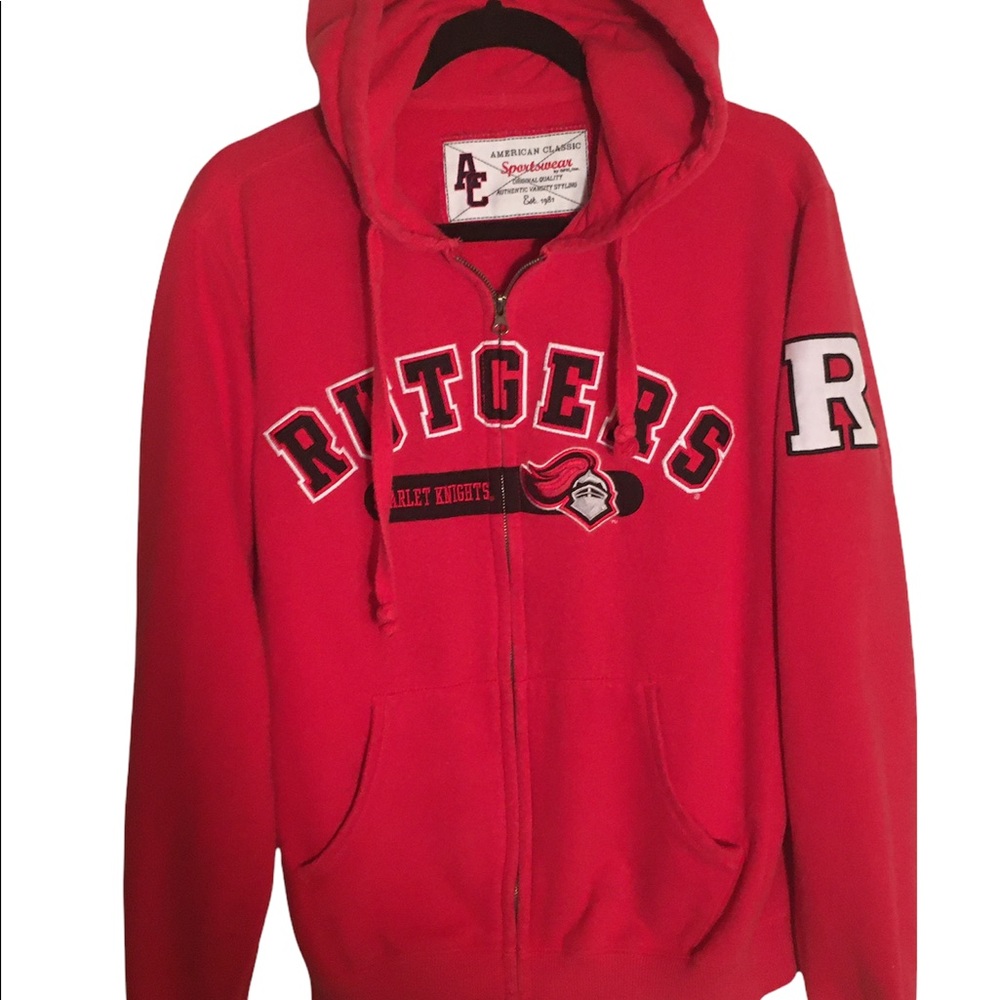Vintage Rutgers University Campus Full Zippered Hoodie